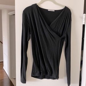 MM Lafleur Octavia Wrap-style black top